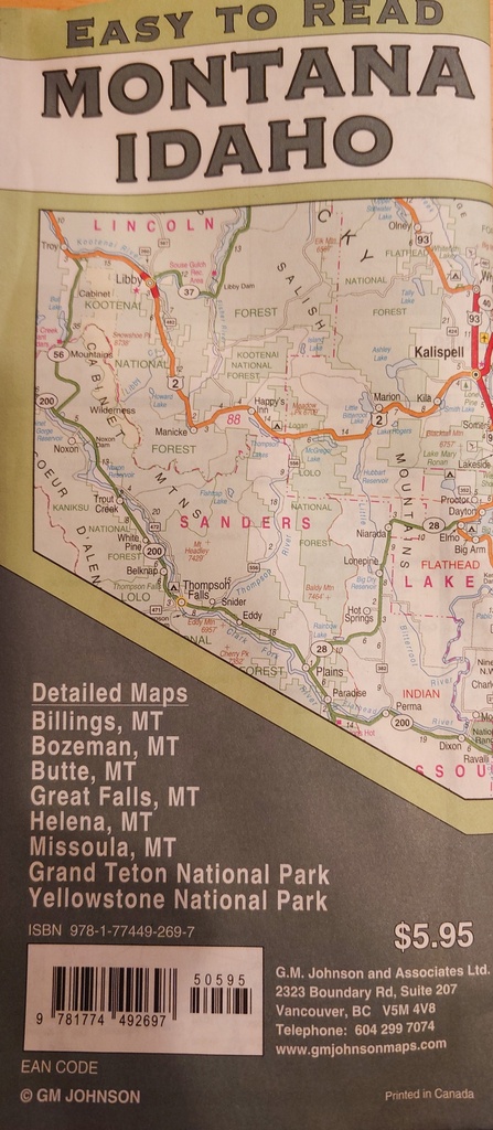 Montana and Idaho Map