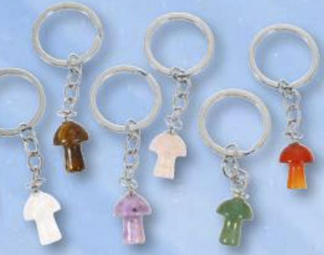 Gemstone Mushroom Keychain