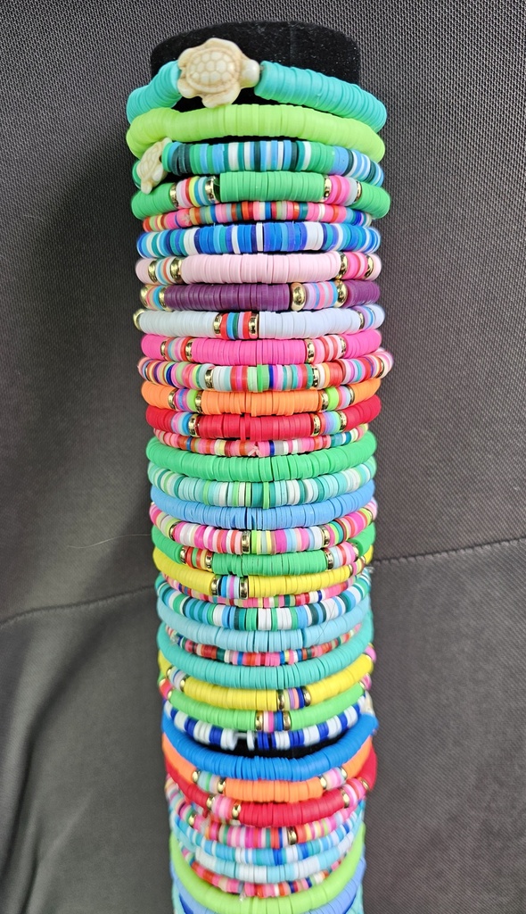 Bracelet - Colorful polymer bead bracelets