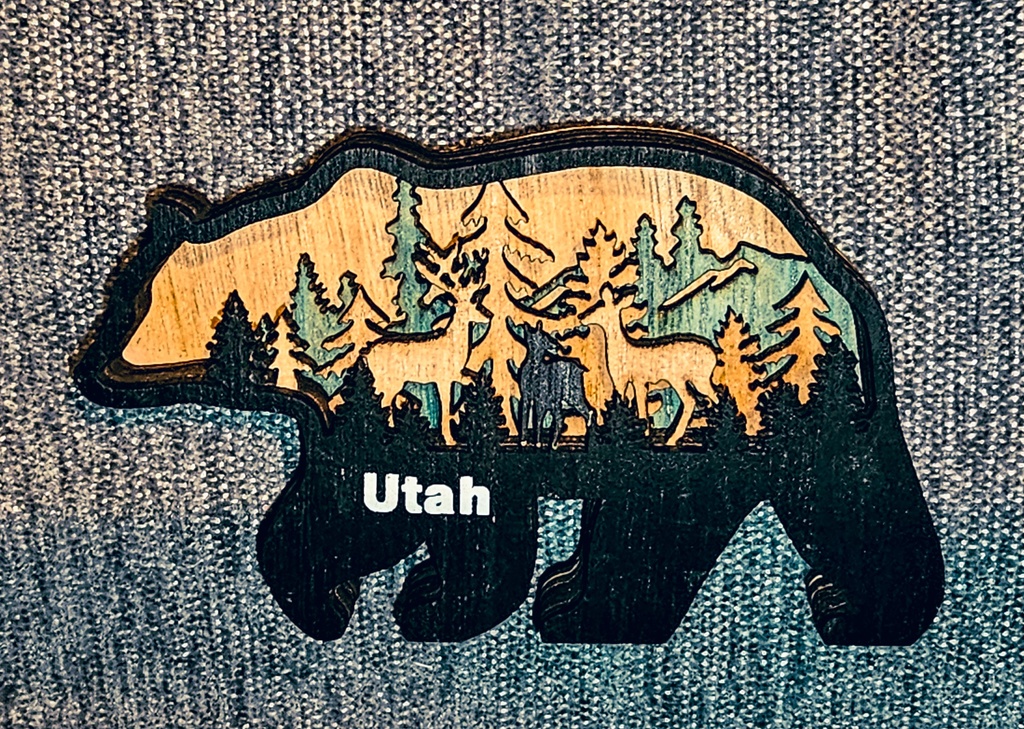 Magnet - Utah Bear -  Multilayer wood