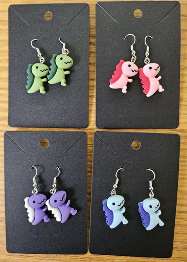 Earings - Colorful Dinosaurs