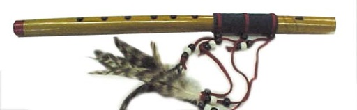 Decorated Bamboo Flute - Native American Style