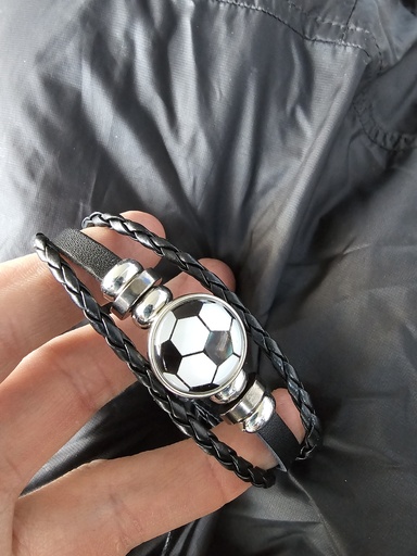 Soccer macrome bracelet