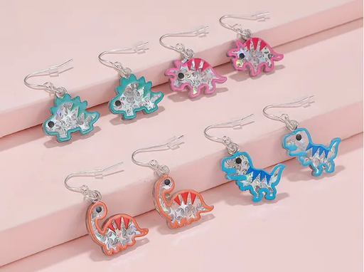 Earings - Colorful Bling Dinosaurs