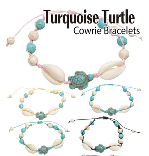 Turquoise Turtle Bracelet with shells