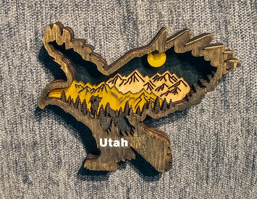 Magnet - Utah Eagle -  Multilayer wood 