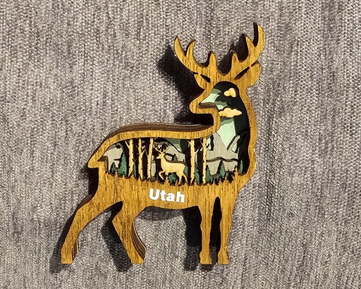 Magnet - Utah Deer -  Multilayer wood